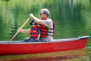 Explore the lake in complimentary canoe