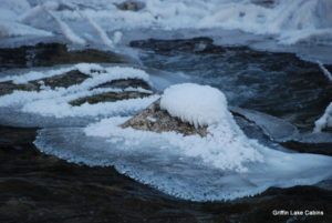 Ice formations in river